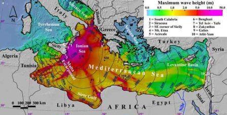 Een aardverschuiving van naar schatting 25 kubieke km gesteente leidde 7.000 tot 8.000 jaar geleden tot een tsunami met golven van 50 meter hoog en met een snelheid van 725 km/uur