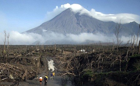 De Indonesische Merapi vulkaan kwam eind oktober 2010 tot uitbarsting
