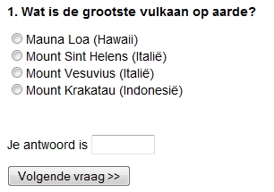 Maak de vulkaan quiz