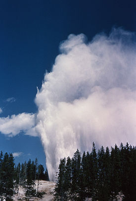 Steamboat geyser in Yellowstone National Park